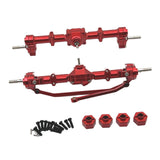 Maxbell 1/12 Front and Rear Axle Set Metal Hobby Axles Housing for MN168 RC Car DIY red