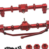 Maxbell 1/12 Front and Rear Axle Set Metal Hobby Axles Housing for MN168 RC Car DIY red