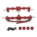 Maxbell 1/12 Front and Rear Axle Set Metal Hobby Axles Housing for MN168 RC Car DIY red
