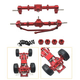 Maxbell 1/12 Front and Rear Axle Set Metal Hobby Axles Housing for MN168 RC Car DIY red