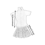 Maxbell 1/6 Button Down Shirt and Skirt Dress up for 12'' Action Figures Accessories White blue skirt