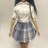 Maxbell 1/6 Button Down Shirt and Skirt Dress up for 12'' Action Figures Accessories violet skirt