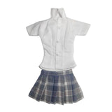 Maxbell 1/6 Button Down Shirt and Skirt Dress up for 12'' Action Figures Accessories violet skirt