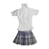 Maxbell 1/6 Button Down Shirt and Skirt Dress up for 12'' Action Figures Accessories violet skirt