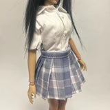 Maxbell 1/6 Button Down Shirt and Skirt Dress up for 12'' Action Figures Accessories violet skirt