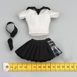 Maxbell 3Pcs 1/6 Female Short Sleeve T Shirt and Skirt with Tie for 12 inch Dress up