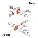 Maxbell RC Metal Gears Set RC Vehicle Scale Replacement for Accessory Vehicle Crawler Front Rear Gear Set