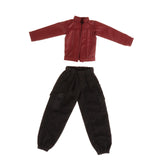 Maxbell 1/12 Female Doll Clothes PU Leather Jacket with Pants Mini for 6 inch Figure