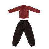 Maxbell 1/12 Female Doll Clothes PU Leather Jacket with Pants Mini for 6 inch Figure
