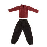 Maxbell 1/12 Female Doll Clothes PU Leather Jacket with Pants Mini for 6 inch Figure
