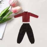 Maxbell 1/12 Female Doll Clothes PU Leather Jacket with Pants Mini for 6 inch Figure