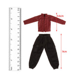 Maxbell 1/12 Female Doll Clothes PU Leather Jacket with Pants Mini for 6 inch Figure
