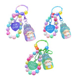 Maxbell Beaded Keychain Backpacks Accessories Wristlet Keyring for Adults Women Gift Violet