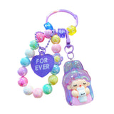 Maxbell Beaded Keychain Backpacks Accessories Wristlet Keyring for Adults Women Gift Violet