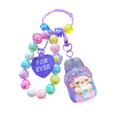 Maxbell Beaded Keychain Backpacks Accessories Wristlet Keyring for Adults Women Gift Violet