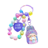 Maxbell Beaded Keychain Backpacks Accessories Wristlet Keyring for Adults Women Gift Violet
