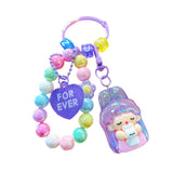 Maxbell Beaded Keychain Backpacks Accessories Wristlet Keyring for Adults Women Gift Violet