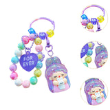 Maxbell Beaded Keychain Backpacks Accessories Wristlet Keyring for Adults Women Gift Violet