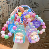 Maxbell Beaded Keychain Backpacks Accessories Wristlet Keyring for Adults Women Gift Violet