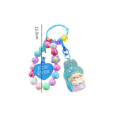 Maxbell Beaded Keychain Backpacks Accessories Wristlet Keyring for Adults Women Gift Blue