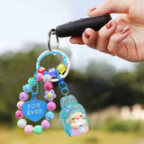 Maxbell Beaded Keychain Backpacks Accessories Wristlet Keyring for Adults Women Gift Blue