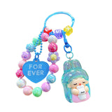 Maxbell Beaded Keychain Backpacks Accessories Wristlet Keyring for Adults Women Gift Blue