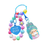 Maxbell Beaded Keychain Backpacks Accessories Wristlet Keyring for Adults Women Gift Blue