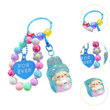 Maxbell Beaded Keychain Backpacks Accessories Wristlet Keyring for Adults Women Gift Blue