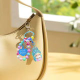 Maxbell Beaded Keychain Backpacks Accessories Wristlet Keyring for Adults Women Gift Blue