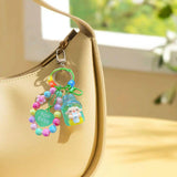 Maxbell Beaded Keychain Backpacks Accessories Wristlet Keyring for Adults Women Gift Green