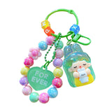 Maxbell Beaded Keychain Backpacks Accessories Wristlet Keyring for Adults Women Gift Green