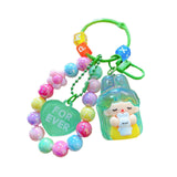Maxbell Beaded Keychain Backpacks Accessories Wristlet Keyring for Adults Women Gift Green