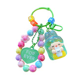 Maxbell Beaded Keychain Backpacks Accessories Wristlet Keyring for Adults Women Gift Green