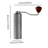 Maxbell Coffee Grinders Portable Hand Crank Espresso Grinder for Travel Camping Home Argent