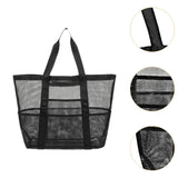 Maxbell Mesh Beach Bag with 8 Pockets Beach Tote Bag for Swimming Women Men Vacation