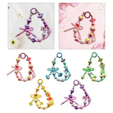 Maxbell Beaded Keychain Phone Charm Backpack Accessories Keyring for Kids Women Gift pink