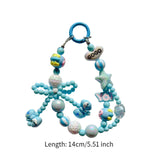 Maxbell Beaded Keychain Phone Charm Backpack Accessories Keyring for Kids Women Gift blue