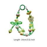 Maxbell Beaded Keychain Phone Charm Backpack Accessories Keyring for Kids Women Gift green