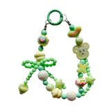 Maxbell Beaded Keychain Phone Charm Backpack Accessories Keyring for Kids Women Gift green