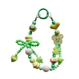 Maxbell Beaded Keychain Phone Charm Backpack Accessories Keyring for Kids Women Gift green