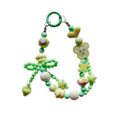 Maxbell Beaded Keychain Phone Charm Backpack Accessories Keyring for Kids Women Gift green