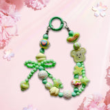 Maxbell Beaded Keychain Phone Charm Backpack Accessories Keyring for Kids Women Gift green