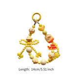 Maxbell Beaded Keychain Phone Charm Backpack Accessories Keyring for Kids Women Gift yellow