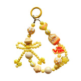 Maxbell Beaded Keychain Phone Charm Backpack Accessories Keyring for Kids Women Gift yellow