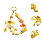 Maxbell Beaded Keychain Phone Charm Backpack Accessories Keyring for Kids Women Gift yellow