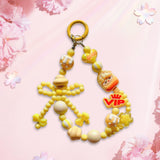 Maxbell Beaded Keychain Phone Charm Backpack Accessories Keyring for Kids Women Gift yellow