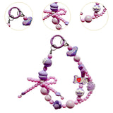 Maxbell Beaded Keychain Phone Charm Backpack Accessories Keyring for Kids Women Gift purple