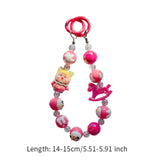 Maxbell Beaded Keychain Backpacks Accessories Bag Charms Cartoon for Kids Women Gift Rose