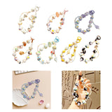 Maxbell Beaded Keychain Charm Beads Women Hanging Ornament Key Chain Engagement Gift White