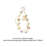 Maxbell Beaded Keychain Charm Beads Women Hanging Ornament Key Chain Engagement Gift White